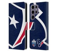 Head Case Designs Officially Licensed NFL Oversized Texans 2019 London Games Leather Wallet Case Compatible with Samsung Galaxy S25 Ultra