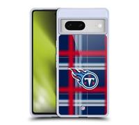 Head Case Designs Officially Licensed NFL Plaid Tennessee Titans Art Gel Case [Military Grade Protection] Compatible With Google Pixel 7