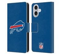 Head Case Designs Officially Licensed NFL Plain Buffalo Bills Logo Leather Wallet Case Compatible With Apple iPhone 16