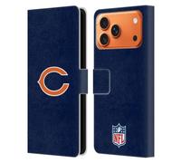 Head Case Designs Officially Licensed NFL Plain Chicago Bears Logo Leather Wallet Case Compatible With Apple iPhone 17 Pro Max