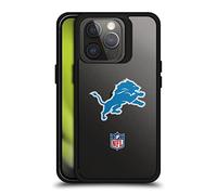 Head Case Designs Officially Licensed NFL Plain Detroit Lions Logo 2 Black Shockproof Dual Protection Case Compatible With Apple iPhone 14 Pro