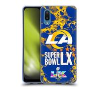 Head Case Designs Officially Licensed NFL Rams Marble 2026 Super Bowl LX Gel Case [Military Grade Protection] Compatible With Samsung Galaxy A02/M02 (2021)