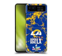 Head Case Designs Officially Licensed NFL Rams Marble 2026 Super Bowl LX Hard Back Case Compatible With Motorola Razr 40 / Razr 2023