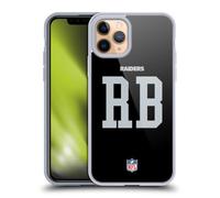Head Case Designs Officially Licensed NFL RB Black Las Vegas Raiders Positions & Logo Gel Case [Military Grade Protection] Compatible with Apple iPhone 11 Pro and Compatible with MagSafe