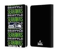 Head Case Designs Officially Licensed NFL Seahawks Black 2026 Super Bowl LX Leather Wallet Case Compatible With Kindle Paperwhite 5 (2021)