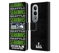 Head Case Designs Officially Licensed NFL Seahawks Black 2026 Super Bowl LX Leather Wallet Case Compatible With OnePlus Ace 3V 5G