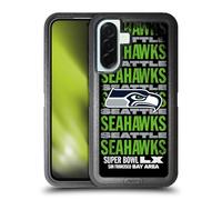 Head Case Designs Officially Licensed NFL Seahawks Black 2026 Super Bowl LX Ultra-Armoured Shockproof Case [Military Grade Protection] Compatible With Samsung Galaxy A36 5G