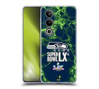 Head Case Designs Officially Licensed NFL Seahawks Marble 2026 Super Bowl LX Gel Case [Military Grade Protection] Compatible With OnePlus Ace 3V 5G
