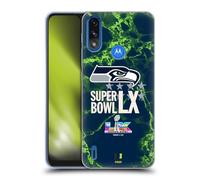 Head Case Designs Officially Licensed NFL Seahawks Marble 2026 Super Bowl LX Gel Case [Military Grade Protection] Compatible With Moto E7 Power/Moto E7i Power