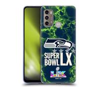 Head Case Designs Officially Licensed NFL Seahawks Marble 2026 Super Bowl LX Gel Case [Military Grade Protection] Compatible With Moto G60 / Moto G40 Fusion