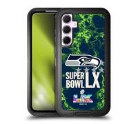 Head Case Designs Officially Licensed NFL Seahawks Marble 2026 Super Bowl LX Ultra-Armoured Shockproof Case [Military Grade Protection] Compatible With Samsung Galaxy A35 5G
