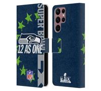 Head Case Designs Officially Licensed NFL Seahawks We are 12 2026 Super Bowl LX Leather Wallet Case Compatible With Samsung Galaxy S22 Ultra 5G