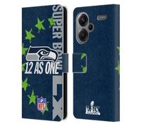 Head Case Designs Officially Licensed NFL Seahawks We are 12 2026 Super Bowl LX Leather Wallet Case Compatible With Xiaomi Redmi Note 13 Pro Plus 5G