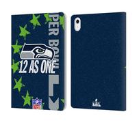 Head Case Designs Officially Licensed NFL Seahawks We are 12 2026 Super Bowl LX Leather Wallet Case Compatible With Apple iPad Air 11 2020/2022/2024/2025