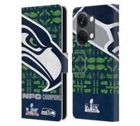 Head Case Designs Officially Licensed NFL Seattle Oversized 2026 Super Bowl LX Champions Leather Wallet Case Compatible With OnePlus Nord 3 5G