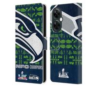Head Case Designs Officially Licensed NFL Seattle Oversized 2026 Super Bowl LX Champions Leather Wallet Case Compatible With OnePlus Nord N30
