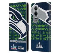 Head Case Designs Officially Licensed NFL Seattle Oversized 2026 Super Bowl LX Champions Leather Wallet Case Compatible With OnePlus Ace 3V 5G
