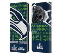 Head Case Designs Officially Licensed NFL Seattle Oversized 2026 Super Bowl LX Champions Leather Wallet Case Compatible With OnePlus 12