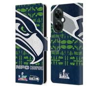 Head Case Designs Officially Licensed NFL Seattle Oversized 2026 Super Bowl LX Champions Leather Wallet Case Compatible With OnePlus Nord CE 3 Lite 5G