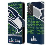 Head Case Designs Officially Licensed NFL Seattle Oversized 2026 Super Bowl LX Champions Leather Wallet Case Compatible With Galaxy A52 / A52s / 5G (2021)