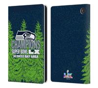 Head Case Designs Officially Licensed NFL Seattle Seahawks 2026 Super Bowl LX Champions Leather Wallet Case Compatible With Amazon Fire 7 2022