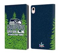 Head Case Designs Officially Licensed NFL Seattle Seahawks 2026 Super Bowl LX Champions Leather Wallet Case Compatible With Apple iPad mini (2021/2024)