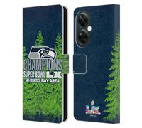 Head Case Designs Officially Licensed NFL Seattle Seahawks 2026 Super Bowl LX Champions Leather Wallet Case Compatible With OnePlus Nord N30