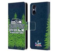 Head Case Designs Officially Licensed NFL Seattle Seahawks 2026 Super Bowl LX Champions Leather Wallet Case Compatible With Sony Xperia 5 V 5G