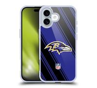 Head Case Designs Officially Licensed NFL Stripes Baltimore Ravens Artwork Gel Case [Military Grade Protection] Compatible with Apple iPhone 16 and Compatible with MagSafe