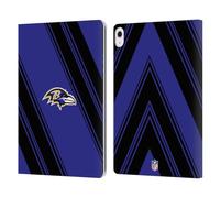 Head Case Designs Officially Licensed NFL Stripes Baltimore Ravens Artwork Leather Wallet Case Compatible With Apple iPad Air 13 2024/2025