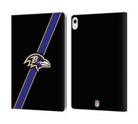 Head Case Designs Officially Licensed NFL Stripes Baltimore Ravens Logo Leather Wallet Case Compatible With Apple iPad Air 13 2024/2025