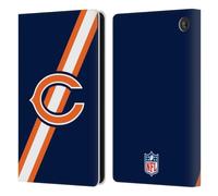 Head Case Designs Officially Licensed NFL Stripes Chicago Bears Logo Leather Wallet Case Compatible With Amazon Fire 7 2022