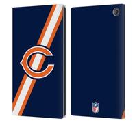 Head Case Designs Officially Licensed NFL Stripes Chicago Bears Logo Leather Wallet Case Compatible With Amazon Fire Max 11 2023