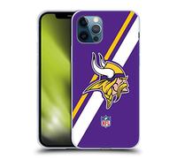 Head Case Designs Officially Licensed NFL Stripes Minnesota Vikings Logo Gel Case [Military Grade Protection] Compatible With Apple iPhone 12 / iPhone 12 Pro