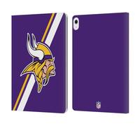 Head Case Designs Officially Licensed NFL Stripes Minnesota Vikings Logo Leather Wallet Case Compatible With Apple iPad Air 13 2024/2025