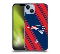 Head Case Designs Officially Licensed NFL Stripes New England Patriots Artwork Hard Back Case Compatible With Apple iPhone 14 Plus