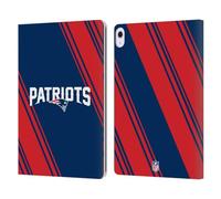 Head Case Designs Officially Licensed NFL Stripes New England Patriots Artwork Leather Wallet Case Compatible With Apple iPad Air 13 2024/2025