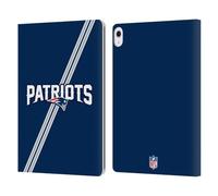 Head Case Designs Officially Licensed NFL Stripes New England Patriots Logo Leather Wallet Case Compatible With Apple iPad Air 13 2024/2025