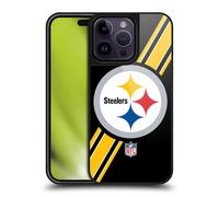 Head Case Designs Officially Licensed NFL Stripes Pittsburgh Steelers Logo Gel Armour Case [Military Grade Protection] Compatible With Apple iPhone 14 Pro Max
