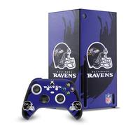 Head Case Designs Officially Licensed NFL Sweep Stroke Baltimore Ravens Game Console Wrap and Game Controller Skin Bundle Compatible With Xbox Series X
