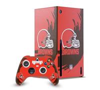 Head Case Designs Officially Licensed NFL Sweep Stroke Cleveland Browns Game Console Wrap and Game Controller Skin Bundle Compatible With Xbox Series X