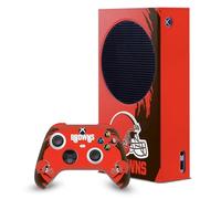 Head Case Designs Officially Licensed NFL Sweep Stroke Cleveland Browns Game Console Wrap and Game Controller Skin Bundle Compatible With Xbox Series S Console & Controller Bundle