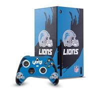Head Case Designs Officially Licensed NFL Sweep Stroke Detroit Lions Game Console Wrap and Game Controller Skin Bundle Compatible With Xbox Series X