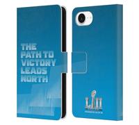 Head Case Designs Officially Licensed NFL Victory Leads North 2018 Super Bowl Lii Leather Wallet Case Compatible With Apple iPhone 16e