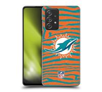 Head Case Designs Officially Licensed NFL with Zebra Animal Print Miami Dolphins Art Hard Back Case Compatible With Galaxy A52 / A52s / 5G (2021)