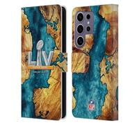 Head Case Designs Officially Licensed NFL Wood and Resin 2021 Super Bowl 55 Leather Wallet Case Compatible with Samsung Galaxy S25 Ultra