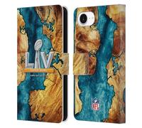 Head Case Designs Officially Licensed NFL Wood And Resin 2021 Super Bowl 55 Leather Wallet Case Compatible With Apple iPhone 16e