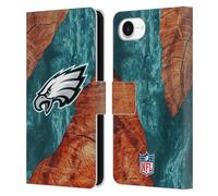 Head Case Designs Officially Licensed NFL Wood Resin Print Philadelphia Eagles Art Leather Wallet Case Compatible With Apple iPhone 16e