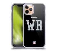 Head Case Designs Officially Licensed NFL WR Black Las Vegas Raiders Positions & Logo Gel Case [Military Grade Protection] Compatible with Apple iPhone 11 Pro and Compatible with MagSafe