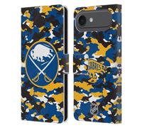 Head Case Designs Officially Licensed NHL Camouflage Buffalo Sabres Leather Wallet Case Compatible With Apple iPhone 17 Air